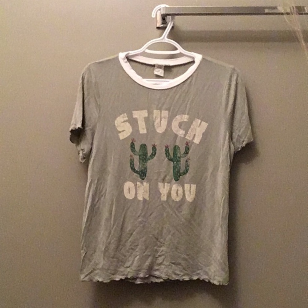 Light green T-shirt “stuck on you” SUPER soft